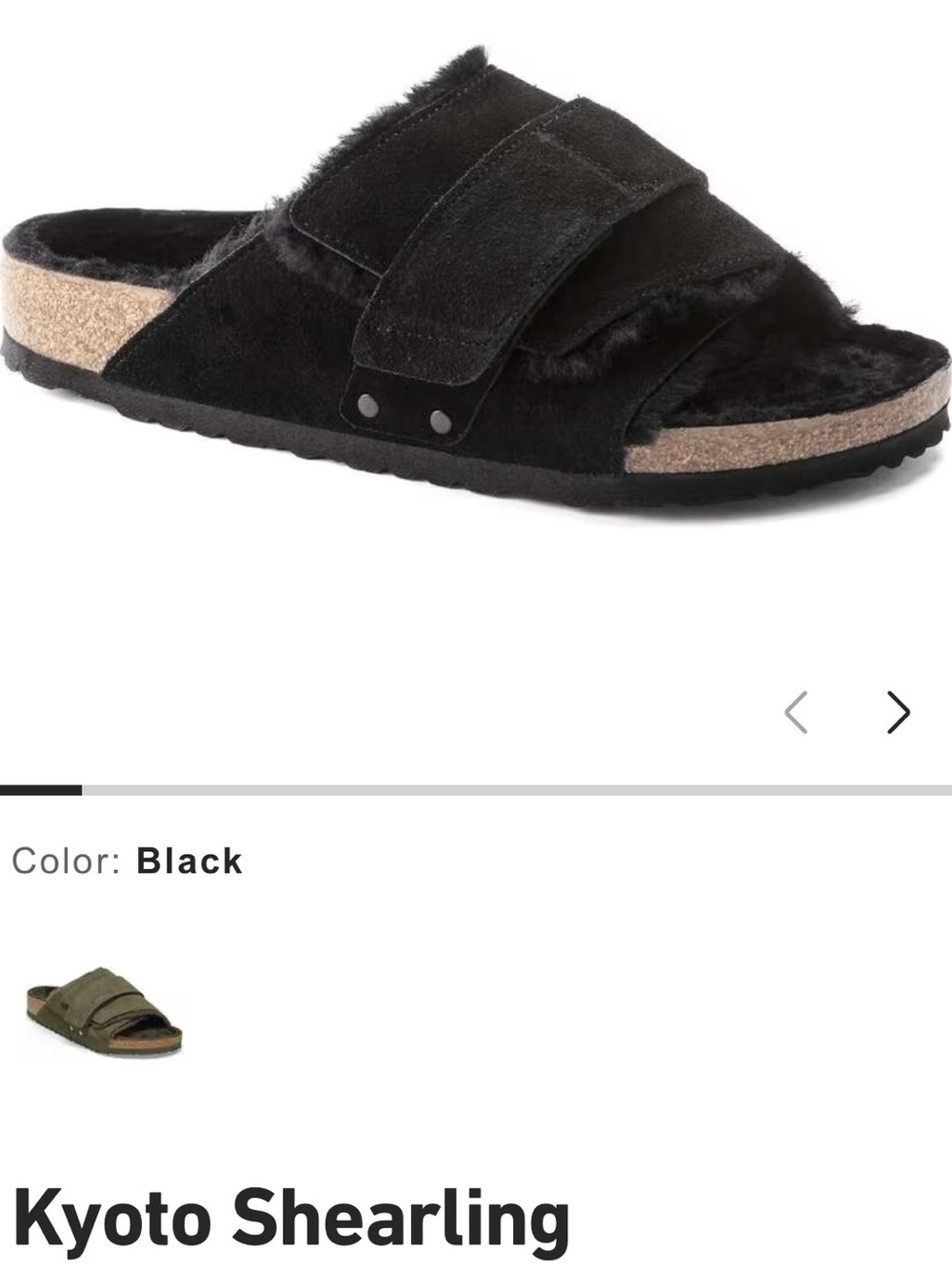Birkenstock Kyoto Shearling Sandal in Black
